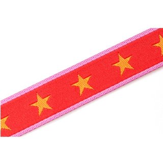 Farbenmix Webband Sternenband rot orange - 2 Meter Stck