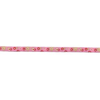 Webband mit Sternen und Blumen pink - 2 Meter Stck