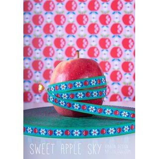Farbenmix Webband Sweet Apple Sky - 2 Meter Stck