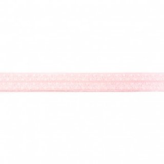 Elastisches Einfassband Falzgummi, rosa mit weien Punkten