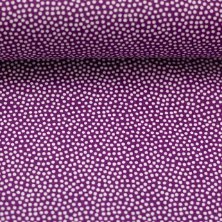 Baumwollstoff Dotty violett/wei