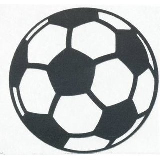 Velour-Motiv - Fußball - groß - schwarz - lieferbar