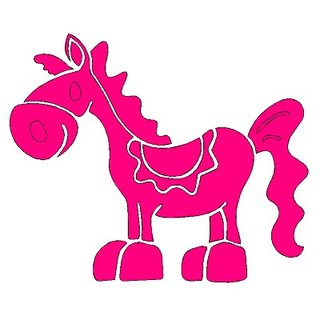 Velour-Motiv - Pferd - pink