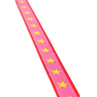 Farbenmix Webband Sternenband pink gelb - 2 Meter Stck