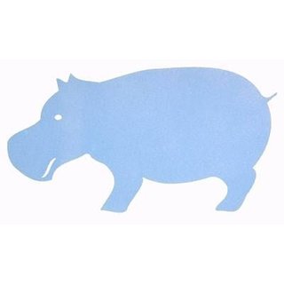 Velour-Motiv - Hippo - hellblau - lieferbar
