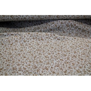 Feincord - Blumenranken braun/beige - beigegrundig