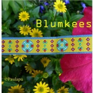 Farbenmix Webband Bloomkees gelb - 2 Meter Stück