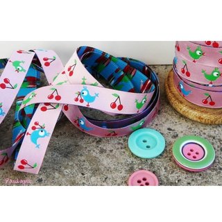 Farbenmix Webband Birdie rosa