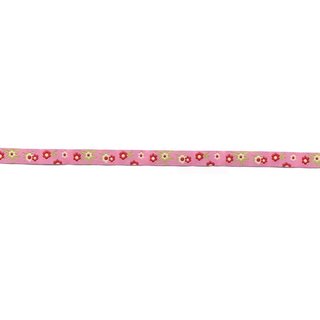 Webband mit Sternen und Blumen pink - 2 Meter Stück