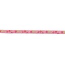Webband mit Sternen und Blumen pink - 2 Meter Stck