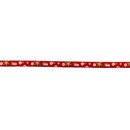 Webband mit Sternen und Blumen rot