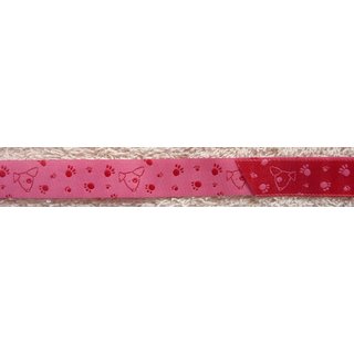 SeruKid - Webband - Hund - rot-rosa - 2 Meter Stck