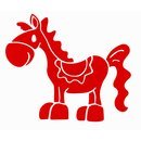 Velour-Motiv Pferd rot