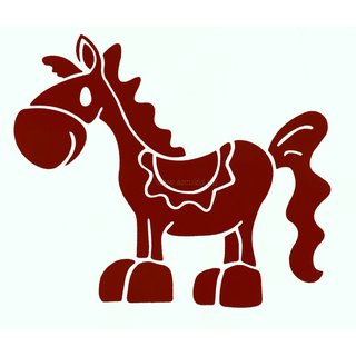Velour-Motiv Pferd braun