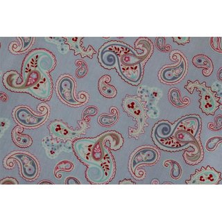 Webstoff Paisley hellblaugrundig