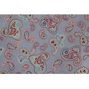 Webstoff Paisley hellblaugrundig