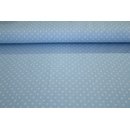Pique hellblaugrundig mit 3 mm kleinen weien mini Dots