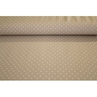 Pique beigegrundig mit 3 mm kleinen weien mini Dots