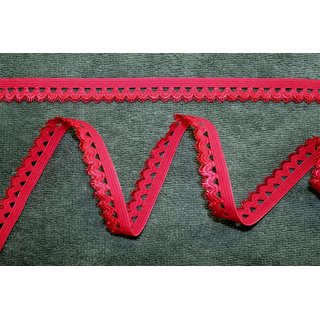 Wäschegummi Ziergummi Rüschengummi 15 mm breit - rot