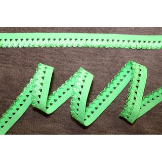 Wäschegummi Ziergummi Rüschengummi 15 mm breit - hellgrün