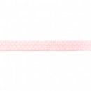 Elastisches Einfassband Falzgummi, rosa mit weißen Punkten