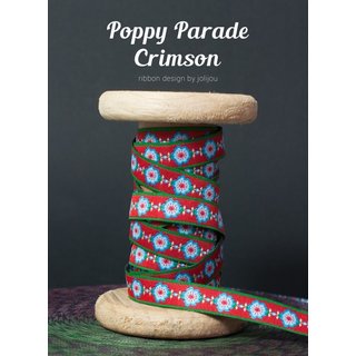 Farbenmix Webband Poppy Parade Crimson - 2 Meter Stück