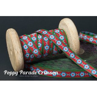 Farbenmix Webband Poppy Parade Crimson - 2 Meter Stck