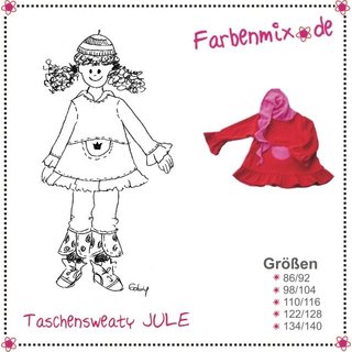 Farbenmix Schnittmuster Jule Taschensweaty