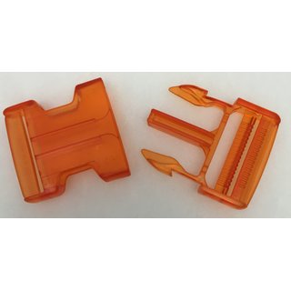 Steckschliee Rucksackschliee fr 30 mm Gurtband transparent orange