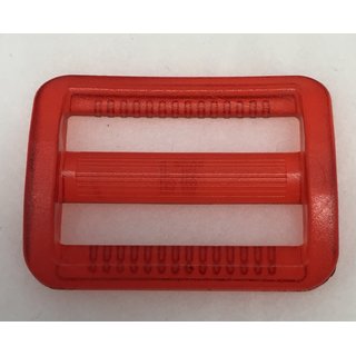 Gurtband Regulierer  40 mm breit transparent rot