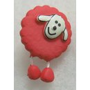 Knopf mit se Schaf rot