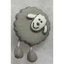Knopf mit se Schaf grau