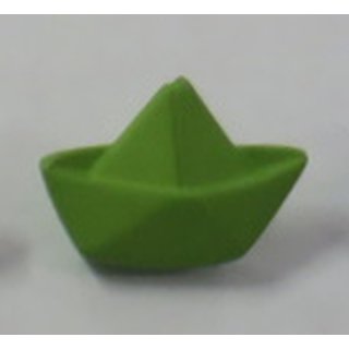 Knopf mit Öse Papierschiffchen grün