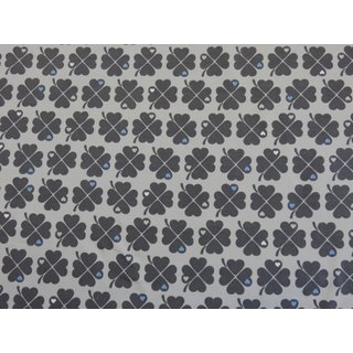 byGraziela Jersey Klee graugrundig mit Kleeblättern anthrazit