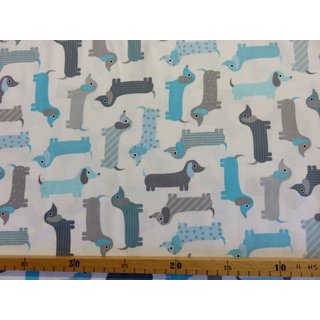 Patchworkstoff Robert Kaufmann Urban Zoologie blaue und...
