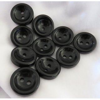 10 Kunststoffknöpfe 27 mm Durchmesser schwarz