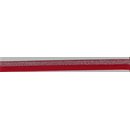 Elastisches Einfassband Falzgummi mit silber Glitzer rot