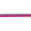 Elastisches Einfassband Falzgummi mit silber Glitzer pink
