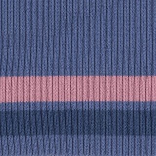 Fertigbndchen Cuff Bndchen gestreift rauchblau, dunkelblau, rosa