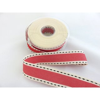 Köperband Vintage Stitch - rot