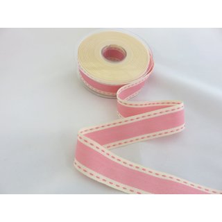 Köperband Vintage Stitch - rosa