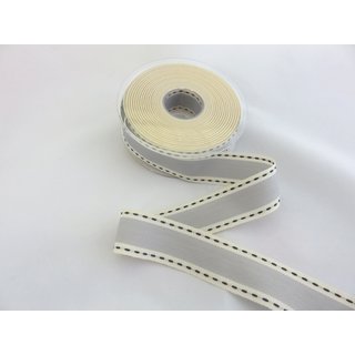 Köperband Vintage Stitch - hellgrau