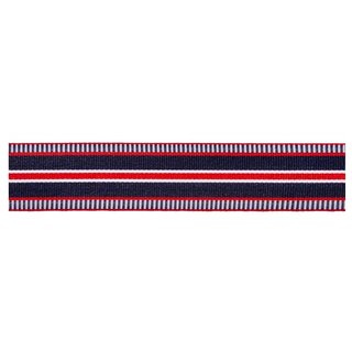 Ripsband blaugrundig mit rot und weiß