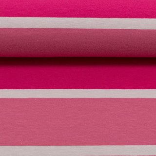 Jersey Blockstreifen pink