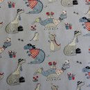 Baumwollstoff freundliche Dinos hellblaugrundig