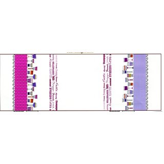 beschichtete Baumwolle Bordüre pink - violett