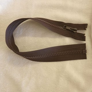 Teilbarer Reiverschluss - Profilreiverschluss 35 cm braun