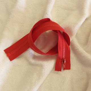 Teilbarer Reiverschluss - Profilreiverschluss 95 cm rot