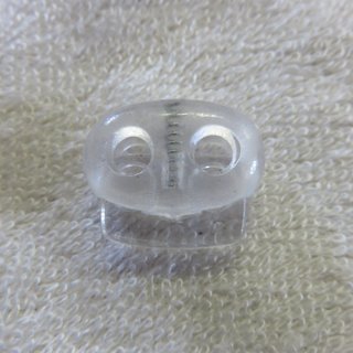 Kordelstopper - 2 Loch - oval 24 mm transparent