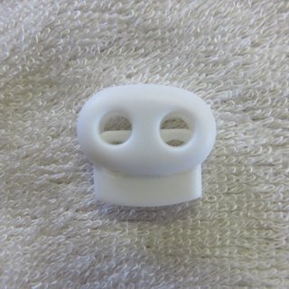 Kordelstopper - 2 Loch - oval 24 mm wei